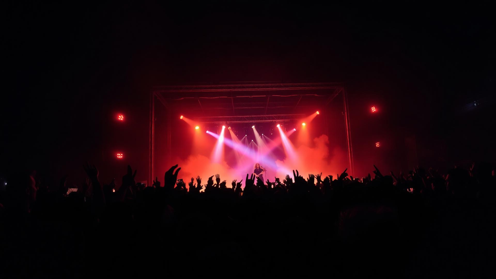 Multitud disfrutando de un concierto de rock en vivo
